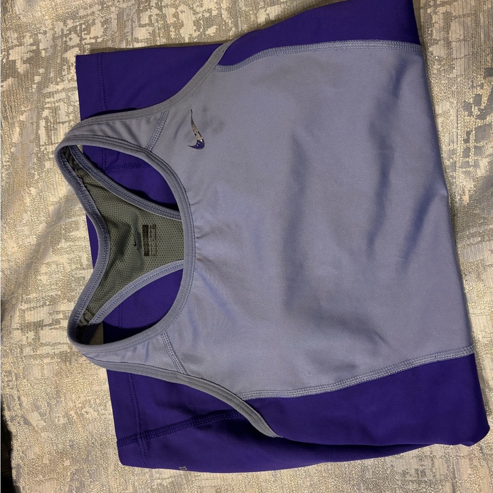 Nike Purple and Gray Athletic Tank Top